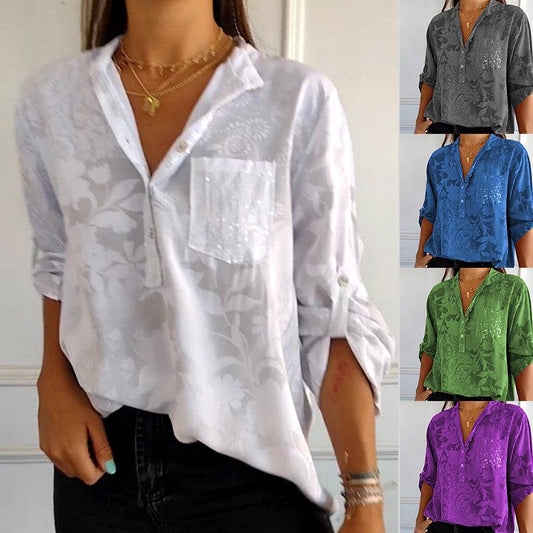 Floré™ Shirt | Elegante bedrukte blouse met voorzak - Campor NL