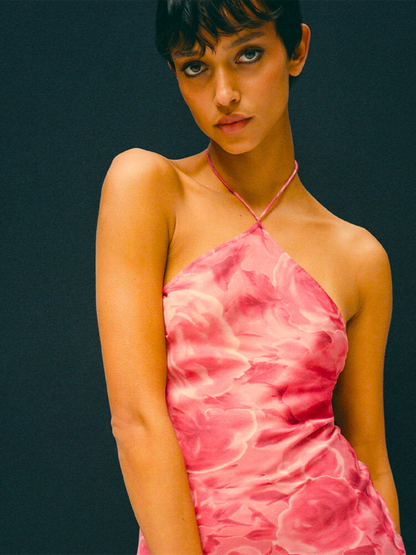 Victoria | Elegante Roze Jurk met Schouderbanden